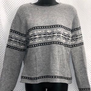Eddie Bauer Lambswool Grey Sweater M